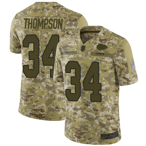 Men Kansas City Chiefs #34 Thompson Darwin Limited Camo 2018 Salute to Service Football Nike NFL Jersey